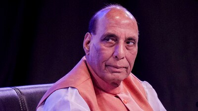 Defence Minister Rajnath Singh speaks at the opening of 50 new road and bridge projects by the Border Roads Organisation (BRO). (PTI) Defence Minister Rajnath Singh speaks at the opening of 50 new road and bridge projects by the Border Roads Organisation (BRO). (PTI)