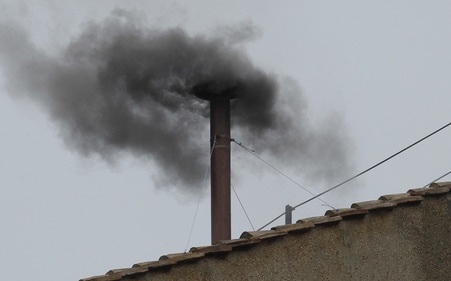 Black smoke emerging from the Pristine Chapel Black smoke emerging from the Pristine Chapel