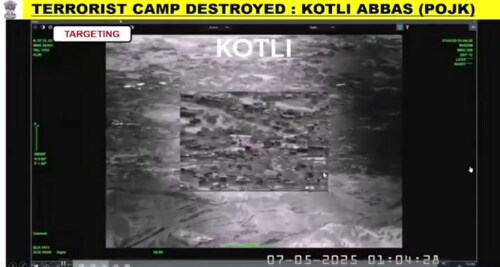 The camp in Kotli in Kashmir was selected because it is headed by Qari Zarar, who is wanted by the NIA, and has a presence of 100-125 JeM terrorists. (PIB/X) The camp in Kotli in Kashmir was selected because it is headed by Qari Zarar, who is wanted by the NIA, and has a presence of 100-125 JeM terrorists. (PIB/X)