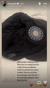 Ritika Sajdeh's Instagram post on Rohit Sharma