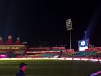 Players were called off the field after the first ball of the 11th over