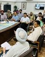 Deputy commissioner Himanshu Jain in a meeting with the nodal officers in Ludhiana on Thursday. (HT Photo)