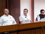 Congress President Mallikarjun Kharge, LoP in the Lok Sabha Rahul Gandhi, Samajwadi Party leader Ramgopal Yadav and TMC's Sudip Bandyopadhyay during an all-party meeting being held over Operation Sindoor, in New Delhi. Congress President Mallikarjun Kharge, LoP in the Lok Sabha Rahul Gandhi, Samajwadi Party leader Ramgopal Yadav and TMC's Sudip Bandyopadhyay during an all-party meeting being held over Operation Sindoor, in New Delhi.