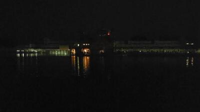A view of Golden Temple during a blackout rehearsal as part of a nationwide civil defence mock drill, Operation Abhyaas, in Amritsar on Wednesday night. Gurdaspur is 50km to the north of Amritsar. (PTI Photo) A view of Golden Temple during a blackout rehearsal as part of a nationwide civil defence mock drill, Operation Abhyaas, in Amritsar on Wednesday night. Gurdaspur is 50km to the north of Amritsar. (PTI Photo)