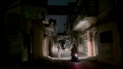 Complete blackout in Tarn Taran amid escalating tensions between India and Pakistan on Thursday night. (PTI) Complete blackout in Tarn Taran amid escalating tensions between India and Pakistan on Thursday night. (PTI)