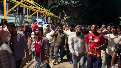 People return as IPL match between Delhi Capitals and Punjab Kings at Dharamshala Cricket Stadium called off after Pakistan launched missiles and drones into India. (ANI) People return as IPL match between Delhi Capitals and Punjab Kings at Dharamshala Cricket Stadium called off after Pakistan launched missiles and drones into India. (ANI)