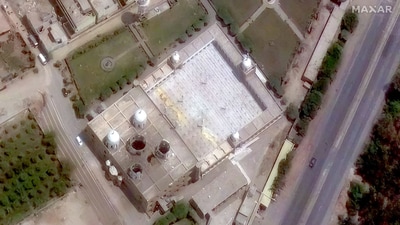 A satellite image shows a closer view of Markaz Subhan Allah following airstrikes in Bahawalpur, Pakistan, May 7, 2025. (via REUTERS)
