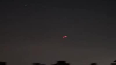 Red projectiles were seen in the sky soon before locals heard the explosions in Jammu.