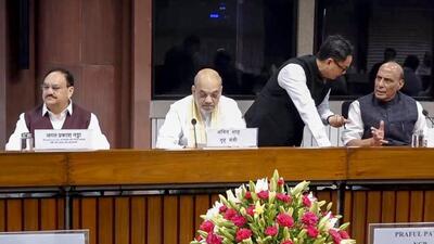 Rajnath Singh was chairing the all party meeting in Parliament. (PTI photo)