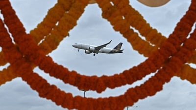 Flight cancellations partially disrupt operations at Bengaluru airport. ( Idrees Mohammed/AFP) Flight cancellations partially disrupt operations at Bengaluru airport. ( Idrees Mohammed/AFP)