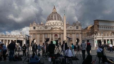 Thick black smoke emerged on May 7, 2025, from the chimney of the Sistine Chapel in a sign that cardinals had failed to elect a new head of the Catholic Church in their first conclave vote. (AFP) Thick black smoke emerged on May 7, 2025, from the chimney of the Sistine Chapel in a sign that cardinals had failed to elect a new head of the Catholic Church in their first conclave vote. (AFP)