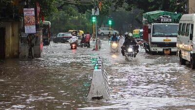 Waterlogging after heavy rainfall in Jangpura in 2024. (HT Archive) Waterlogging after heavy rainfall in Jangpura in 2024. (HT Archive)