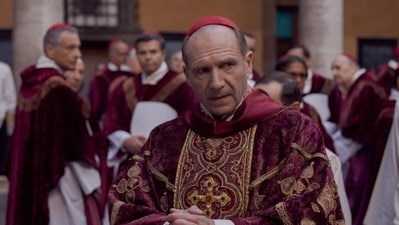 Ralph Fiennes stars as a cardinal in the 2024 release Conclave. (X/@conclavethefilm) Ralph Fiennes stars as a cardinal in the 2024 release Conclave. (X/@conclavethefilm)