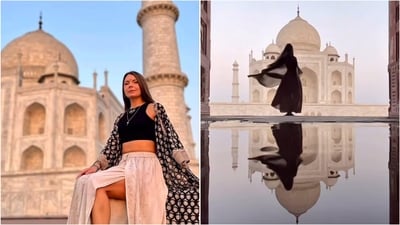 Travel influencer Krista Jarman described her magical experience as the first visitor to enter the Taj Mahal at 4:45 am. (Instagram/@kristaslittleadventure) Travel influencer Krista Jarman described her magical experience as the first visitor to enter the Taj Mahal at 4:45 am. (Instagram/@kristaslittleadventure)