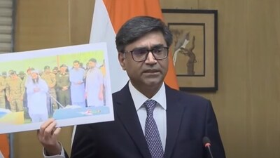It's also odd that the funerals of civilians are carried out with the coffins being draped in Pakistani flags and state honours being accorded, Vikram Misri said. (MEA briefing/YouTube)