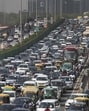 A traffic jam on the Delhi-Gurugram Expressway. (PTI) A traffic jam on the Delhi-Gurugram Expressway. (PTI)