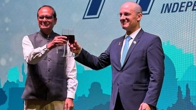 Union Minister Shivraj Singh Chouhan and Israel’s ambassador to India, Reuven Azar (Photo: Sanchita Kalra/HT) Union Minister Shivraj Singh Chouhan and Israel’s ambassador to India, Reuven Azar (Photo: Sanchita Kalra/HT)