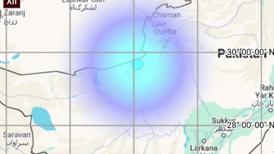 An earthquake with a magnitude of 4.0 on the Richter Scale hit Pakistan at 01.44 am. (ANI/NCS) An earthquake with a magnitude of 4.0 on the Richter Scale hit Pakistan at 01.44 am. (ANI/NCS)