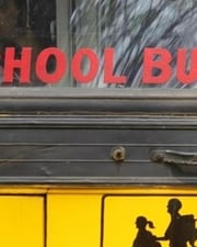 India, Mumbai...February 12, 2013...A school child plays in a school bus parked outside a school in Dadar, Mumbai, India on Tuesday, February 12, 2013. To ensure that all operators adhere to the new school bus policy, the Regional Transport Office (RTO) plans to intensify "live checks" on all such vehicles in the city. In the last few weeks, the RTO has been conducting random checking on school buses in the island city and the suburbs, and has penalised nearly 60 bus operators ...Photo by Kalpak Pathak / Hindustan Times. (Hindustan Times) India, Mumbai...February 12, 2013...A school child plays in a school bus parked outside a school in Dadar, Mumbai, India on Tuesday, February 12, 2013. To ensure that all operators adhere to the new school bus policy, the Regional Transport Office (RTO) plans to intensify "live checks" on all such vehicles in the city. In the last few weeks, the RTO has been conducting random checking on school buses in the island city and the suburbs, and has penalised nearly 60 bus operators ...Photo by Kalpak Pathak / Hindustan Times. (Hindustan Times)