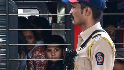 Mumbai, India. May 07, 2025: The Railway Protection Force (RPF) and Government Railway Police (GRP) conducted a mock drill at Lokmanya Tilak Terminus (LTT) station in Kurla area of Mumbai. Mumbai, India. May 07, 2025. (Photo by Raju Shinde/HT Photo) (Hindustan Times)