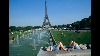 Paris has a network of cool islands – pools, fountains and parks - mapped on the government’s heat app. When temperature breach dangerous levels, the app pings with alerts and can guide the user to the nearest such spot. (Getty Images) Paris has a network of cool islands – pools, fountains and parks - mapped on the government’s heat app. When temperature breach dangerous levels, the app pings with alerts and can guide the user to the nearest such spot. (Getty Images)