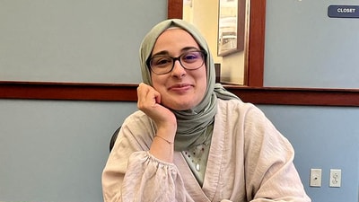 Rumeysa Ozturk, a Turkish doctoral student at Tufts University in Somerville, Massachusetts (via REUTERS)