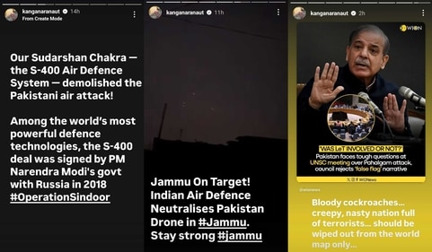Kangana Ranaut's posts amid rising tensions between India and Pakistan Kangana Ranaut's posts amid rising tensions between India and Pakistan