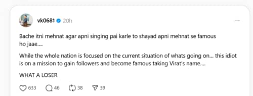 A screengrab of Vikas' response on Threads. (Threads/ vk0681) A screengrab of Vikas' response on Threads. (Threads/ vk0681)