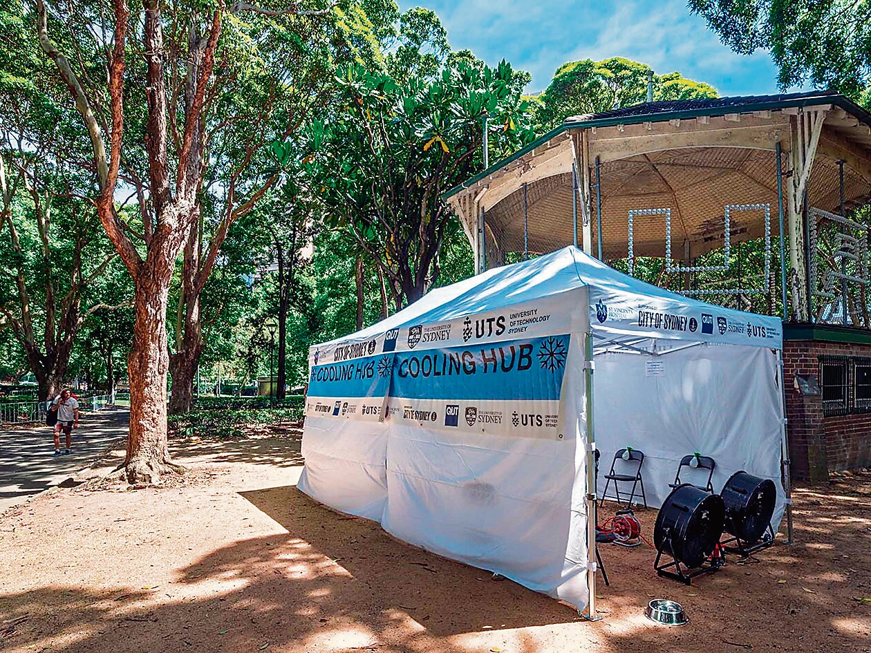 A pop-up cooling hub at a park in Sydney. (cityofsydney.nsw.gov.au) A pop-up cooling hub at a park in Sydney. (cityofsydney.nsw.gov.au)