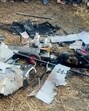 Debris of a suspicious object resembling remains of a drone found in the Indora area of Nurpur in Kangra district of Himachal Pradesh on Saturday. (PTI Photo)