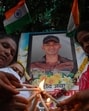 Mumbai, India, May 09, 2025: Residents of Kamraj Nagar, Ghatkopar, paid tribute to the martyred Murali Naik. He was an Army jawan from Ghatkopar who was martyred in a firing incident by Pakistani forces in the Uri sector of Jammu and Kashmir. Mumbai, India. May 09, 2025. (Photo by Raju Shinde/ HT Photo) (Hindustan Times)
