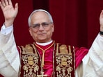 Newly elected Pope Leo XIV, Cardinal Robert Prevost of the United States appears on the balcony of St. Peter's Basilica, at the Vatican, May 8, 2025. REUTERS/Guglielmo Mangiapane