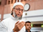 AIMIM chief Asaduddin Owaisi talks to the media as he leaves after attending an all-party meeting over Operation Sindoor, in New Delhi.