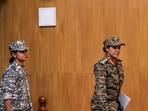 Army officer Colonel Sofiya Qureshi and IAF officer Wing Commander Vyomika Singh during a press conference.