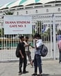 People seen outside the Ekana stadium, the venue of Friday’s cancelled match between LSG and RCB. (ANI) People seen outside the Ekana stadium, the venue of Friday’s cancelled match between LSG and RCB. (ANI)