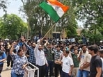 Youths gathered outside Chandigarh's Tagore Theatre on Saturday to register for civil defence volunteer programme