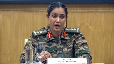 Colonel Sofiya Qureshi briefing the media on ‘Operation Sindoor’, in New Delhi on Saturday. (ANI) Colonel Sofiya Qureshi briefing the media on ‘Operation Sindoor’, in New Delhi on Saturday. (ANI)