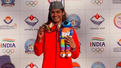 Indian women’s 400m runner Aishwarya Mishra. (HT Photo)
