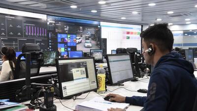 Inside an Integrated Command Control Centre (ICCC) Control Room in Gurugram. (HT Archive)