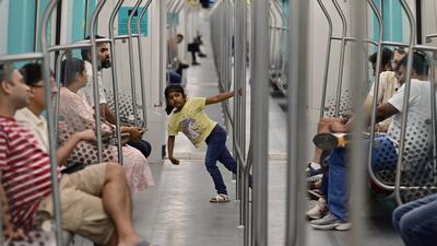 Mumbai, India - May 10, 2025: 5 yrs old Kajol, Vile Parle takes a joy ride on first day of Aqua Line between Second phase of Mumbai Metro-3, cover a 9.6 km stretch between Bandra Kurla Complex (BKC) and Acharya Atre Chowk (Worli), in Mumbai, India, on Saturday, May 10, 2025. (Photo by Anshuman Poyrekar/ Hindustan Times) (Hindustan Times) Mumbai, India - May 10, 2025: 5 yrs old Kajol, Vile Parle takes a joy ride on first day of Aqua Line between Second phase of Mumbai Metro-3, cover a 9.6 km stretch between Bandra Kurla Complex (BKC) and Acharya Atre Chowk (Worli), in Mumbai, India, on Saturday, May 10, 2025. (Photo by Anshuman Poyrekar/ Hindustan Times) (Hindustan Times)