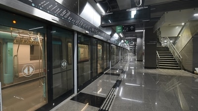 Maharashtra Chief Minister Devendra Fadnavis and Deputy Chief Minister Eknath Shinde inaugurated the second phase of Mumbai Metro-3, covering a 9.6 km stretch between Bandra Kurla Complex (BKC) and Acharya Atre Chowk (Worli) on May 9. (Picture for representational purposes only) (Mumbai Metro Rail Corporation )