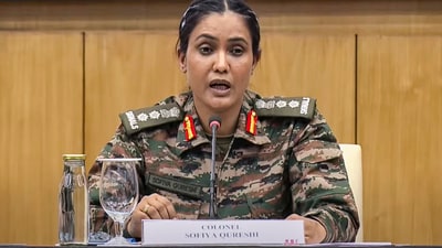 Army Colonel Sofiya Qureshi addresses the media on 'Operation Sindoor', in New Delhi. (@MEAIndia) Army Colonel Sofiya Qureshi addresses the media on 'Operation Sindoor', in New Delhi. (@MEAIndia)