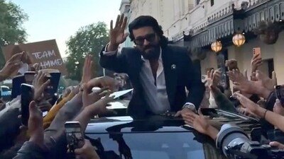 Ram Charan's fans lined up outside Madame Tussauds London to greet him. Ram Charan's fans lined up outside Madame Tussauds London to greet him.