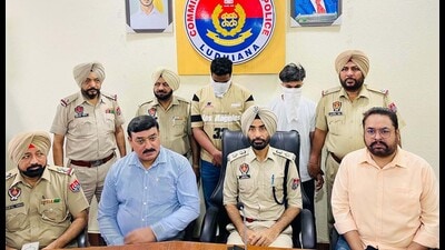 The accused in police custody in Ludhiana on Saturday. (HT Photo) The accused in police custody in Ludhiana on Saturday. (HT Photo)