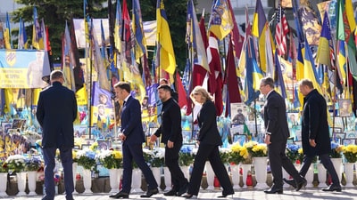 Four major European countries visited Kyiv, amid a push for Moscow to agree to a truce (REUTERS)