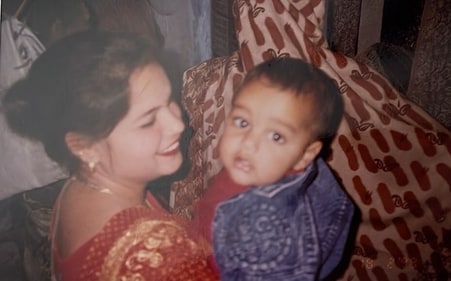Lt Vinay Narwal with his mother Asha Narwal Lt Vinay Narwal with his mother Asha Narwal