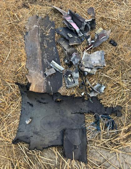 Wreckage of projectiles found in the fields of Jallupur Khera village in Amritsar district on Saturday morning. (Sameer Sehgal/HT) Wreckage of projectiles found in the fields of Jallupur Khera village in Amritsar district on Saturday morning. (Sameer Sehgal/HT)