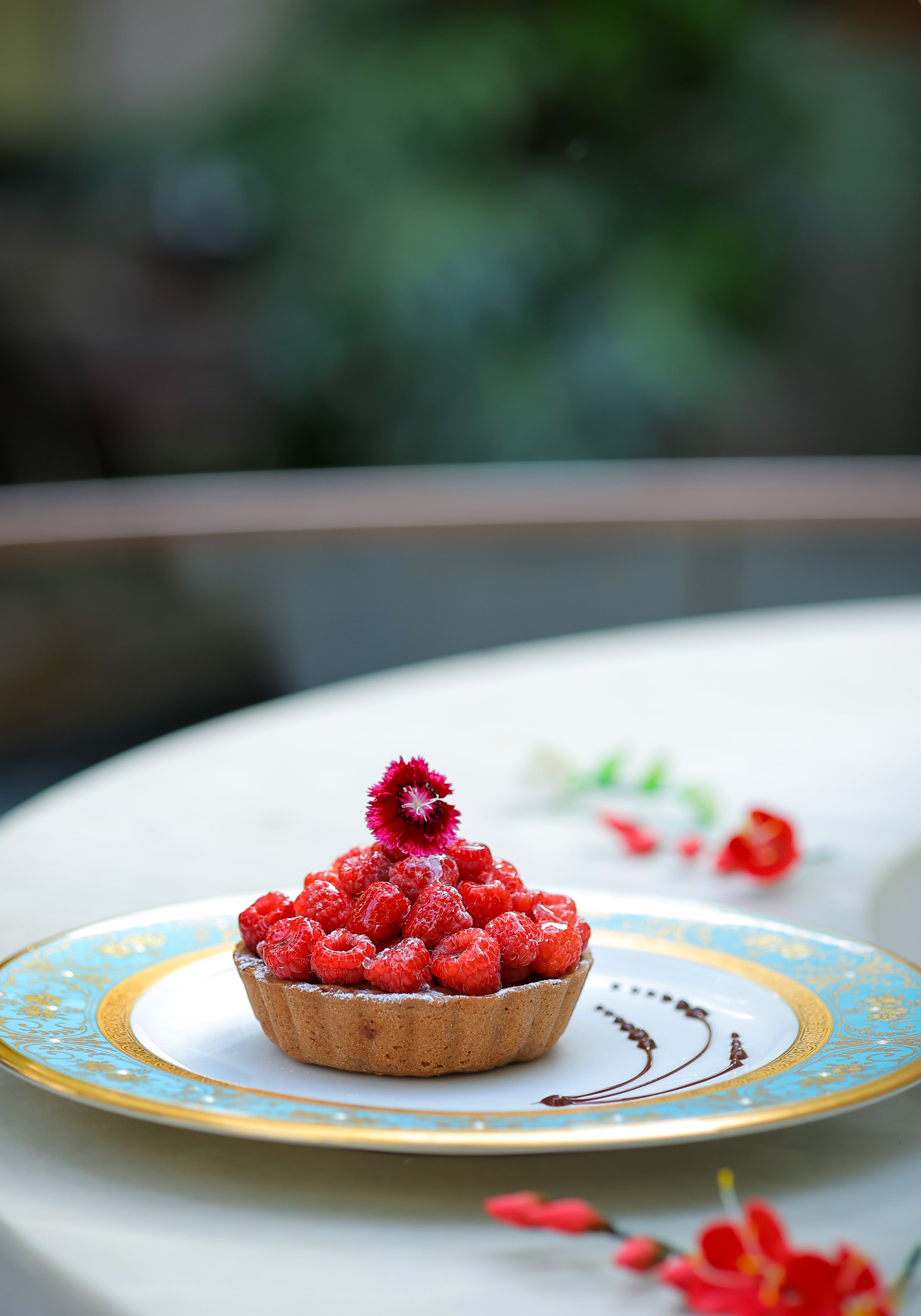 Berry chocolate tart has a citrusy, chocolate taste.(PC: Taj West End, Bengaluru)