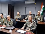 Chief of the Army Staff General Upendra Dwivedi chairs a meeting with Western Command Army Commanders to review the security situation along the border following ceasefire violations by Pakistan on the night of May 10-11, 2025, as part of Operation Sindoor, in New Delhi on Sunday. 