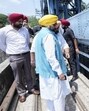 Chief minister Bhagwant Mann at the Nangal dam on Sunday. (PTI) Chief minister Bhagwant Mann at the Nangal dam on Sunday. (PTI)